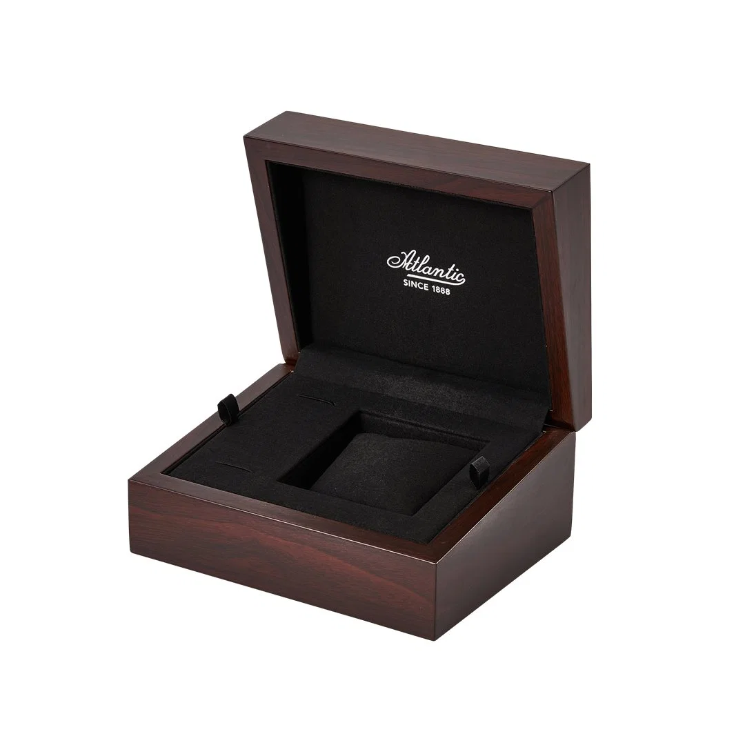 Custom Logo Single Watch Display Gift Box Luxury Solid Wooden Wristwatch Box