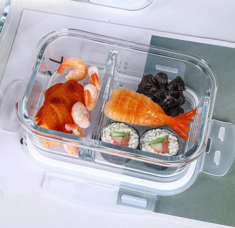 Multi-Color recipientes de vidro de preparação de refeições com tampas estanques à prova de vazamento de recipientes para alimentos e durável de vidro para o almoço