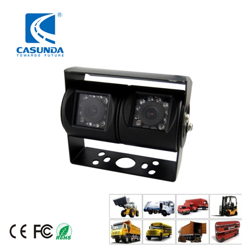 Night Vision Waterproof Dual Lens Reversing Bus Truck Digger Agricultural Heavy Vehicles Truck Backup Car Camera System