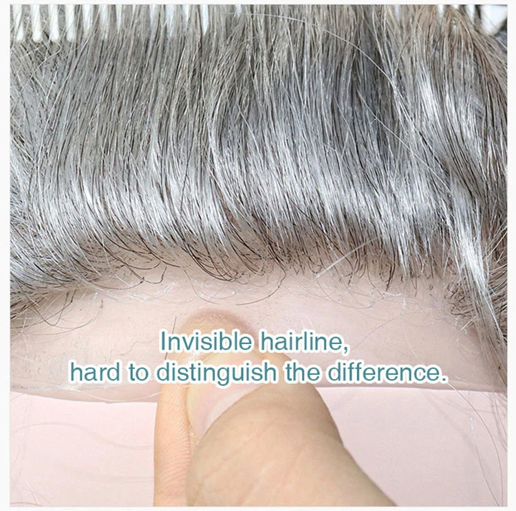 Inj-I Injected Lace Silk Top Toupee 100% Indian Remy Human Hair Men Wigs Silk Top Base 100% Natural Human Hair Replacement