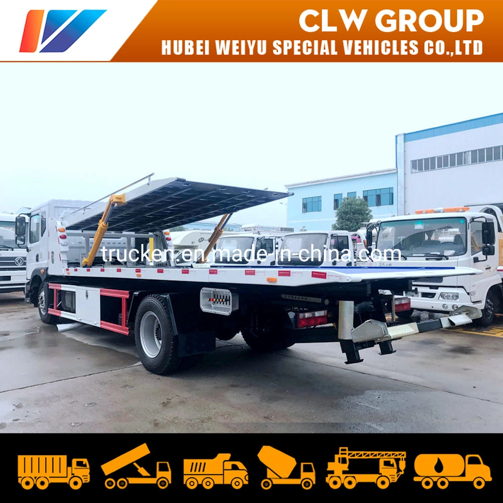 Fully Demountable Sliding 3 Cars Towing Rollback 10ton Dongfeng Double Tilt Tray Flatbed Wrecker Tow Truck