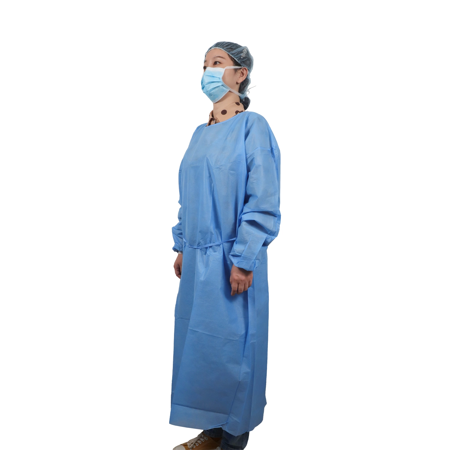 Blue SMS Surgicalgown Isolation Gown Knit Cuff