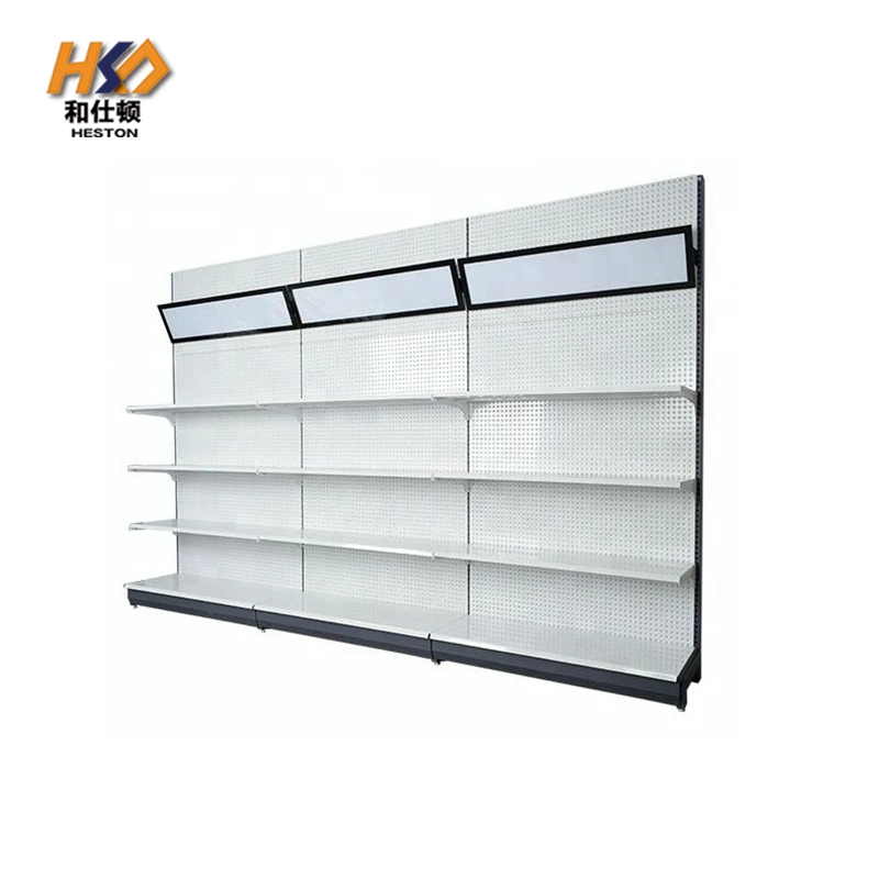 New Style Steel and Wood Material Supermarket Display Rack Shelf