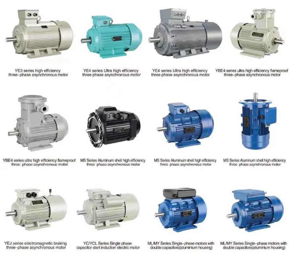 Série Yc aprovada pela CE com condensadores de arranque de fase única, 220 V. Motor elétrico