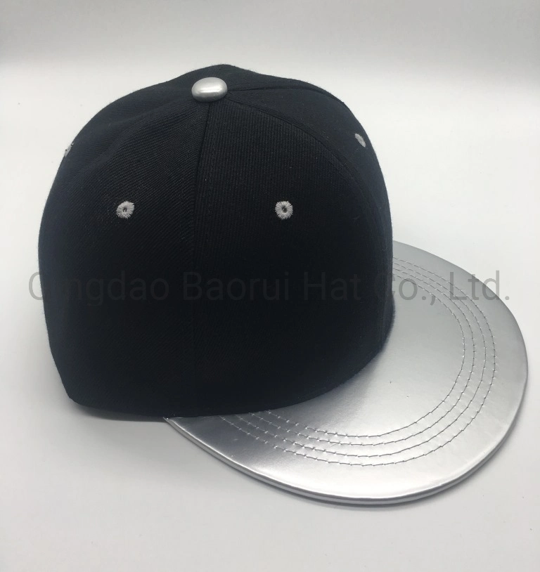 6 Panel acrylic and PU Visor Blank Snapback Caps