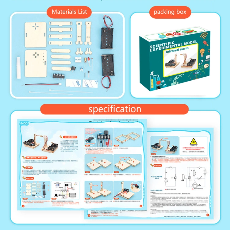 Science Experiment Kits Shopfiy Hot Stem Montesori Toys Infrared Alarm Test Model Educational Kids Learning Toys Wooden Toy