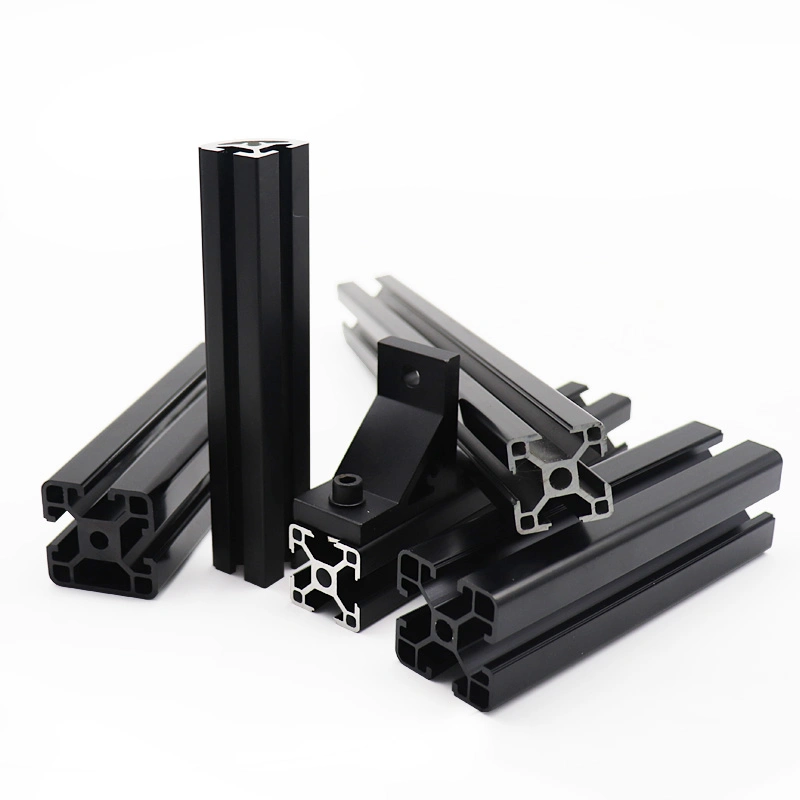 4040 European Standard Anodized Linear Rail Black Aluminum Profile Extrusion with 40 Series 8mm Slot for CNC DIY Laser Engraving