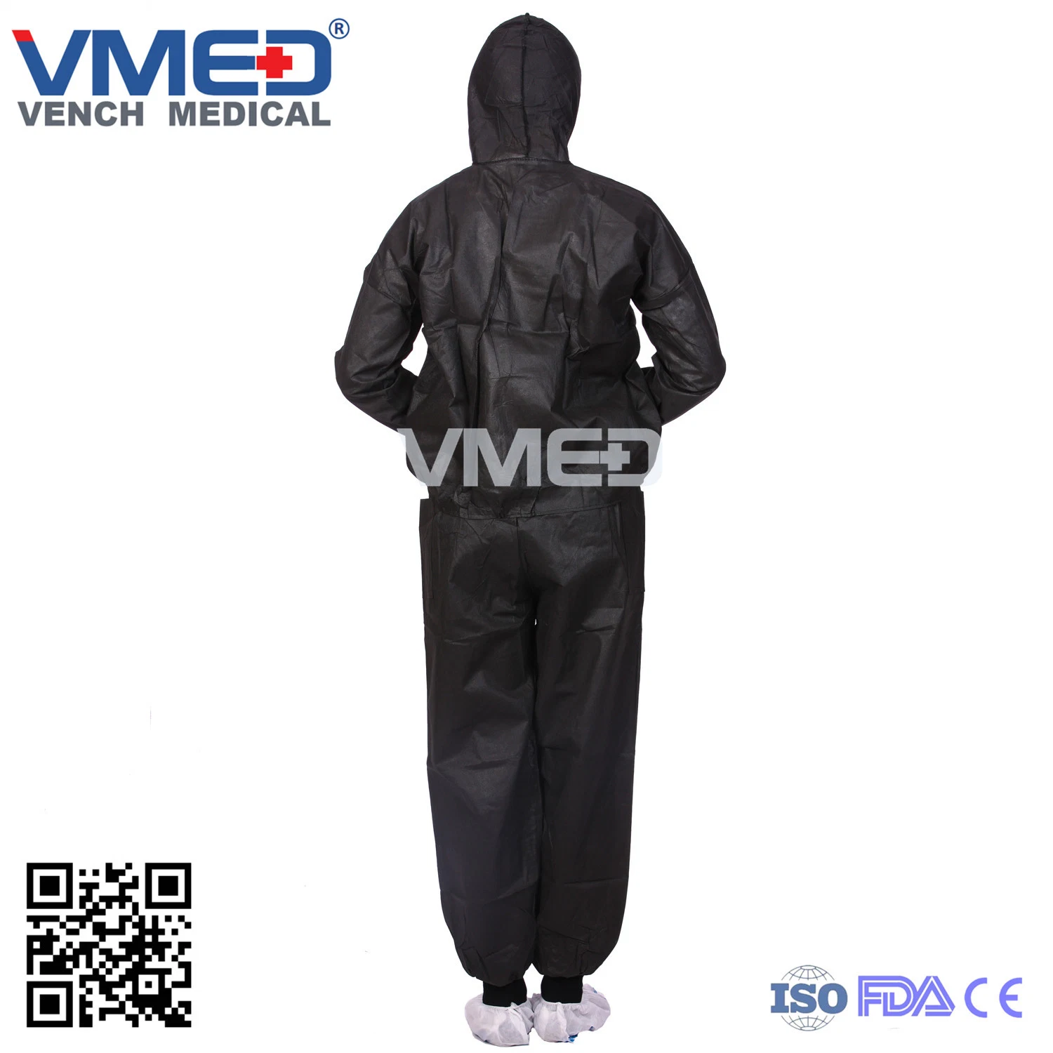 2019 Most Popular Black Disposable Protective Goverall, Disposable SMS Industry/ Laboratory Safety Coverall, Work Clothes for Industry /Laboratory