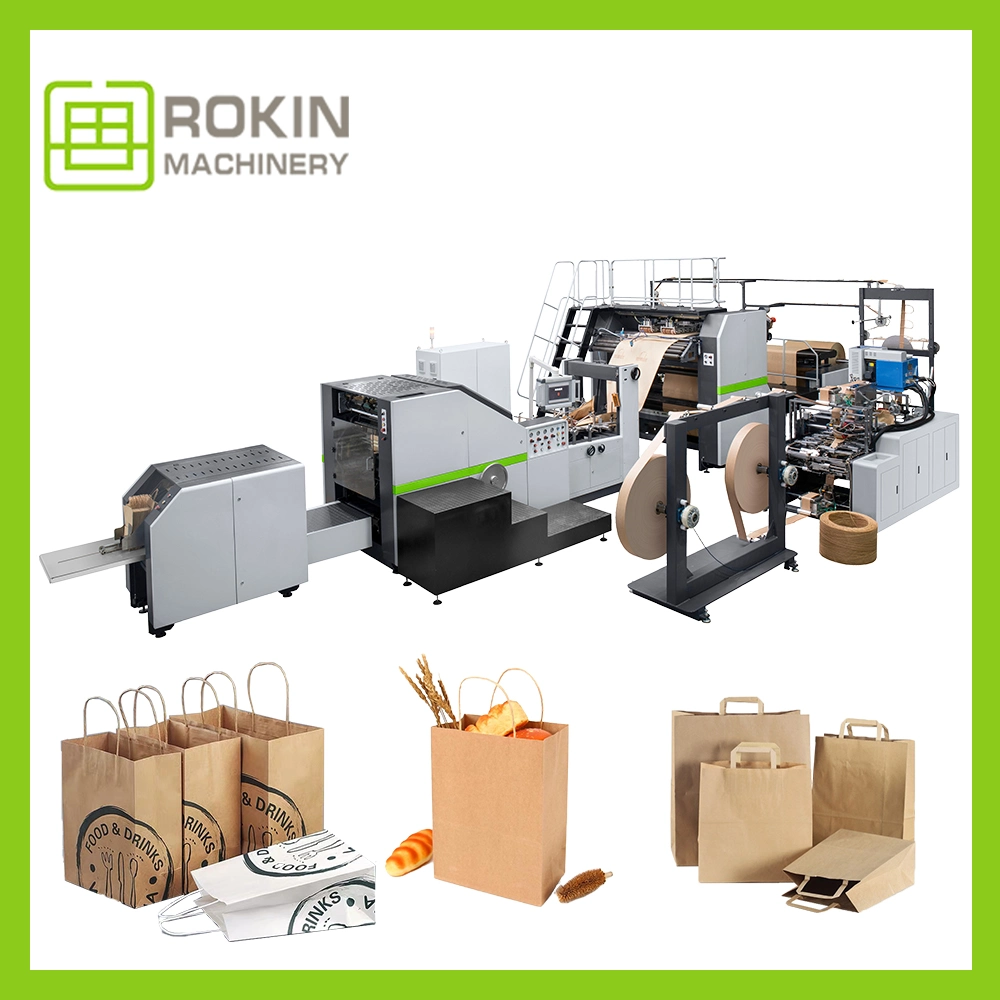 Rokin Roll Fed Special Price Square Bottom Paper Bag Machine