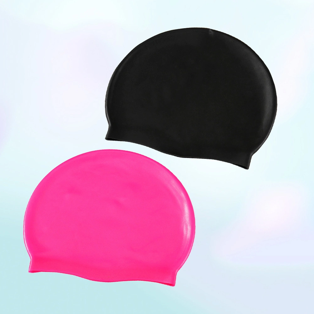 Waterproof Flexible Logo Printed Soft Adult Silicone Swimming Caps