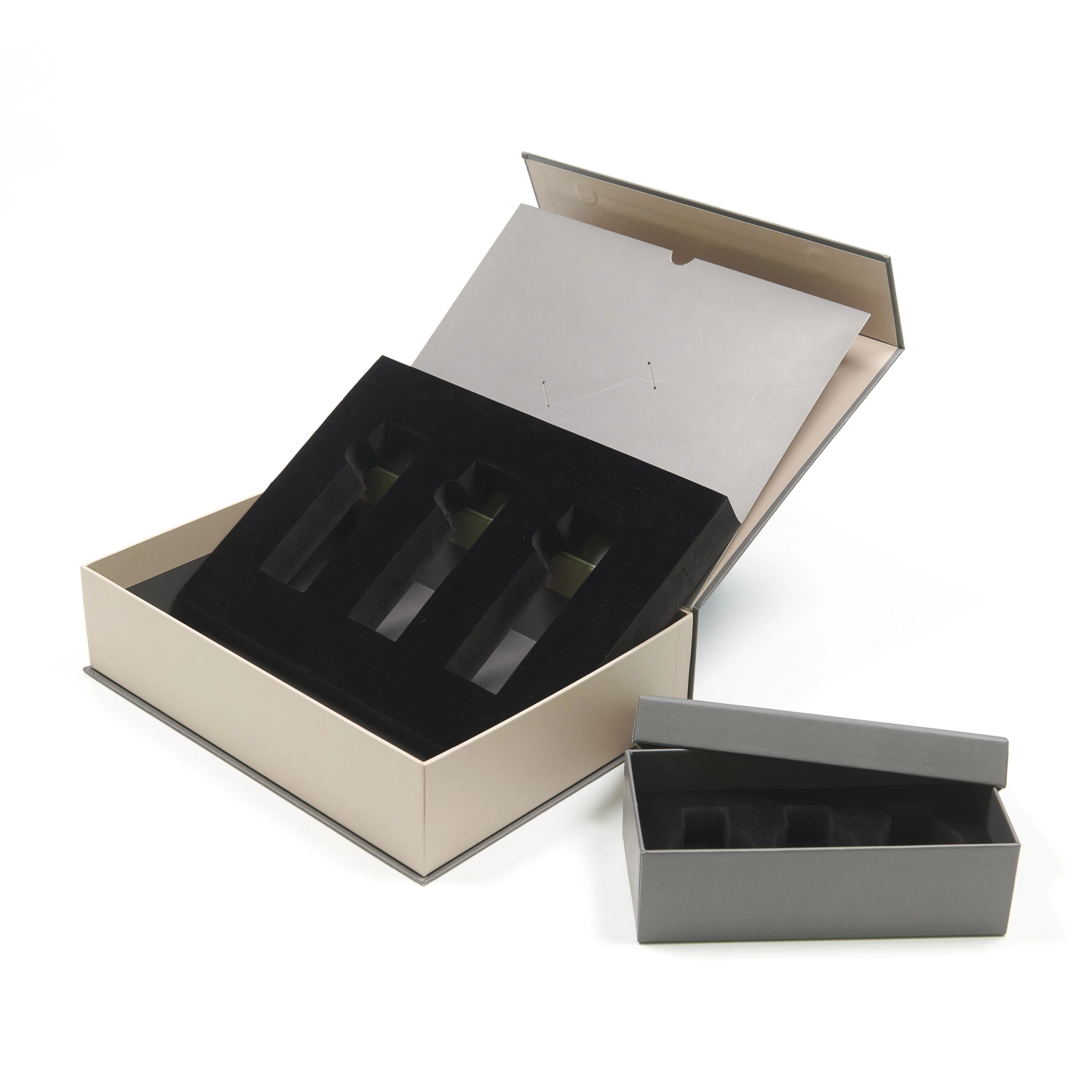 Venda por grosso de cosméticos personalizados caixa rígida Dom Luxo Caixa de papel magnético embalagem com espuma