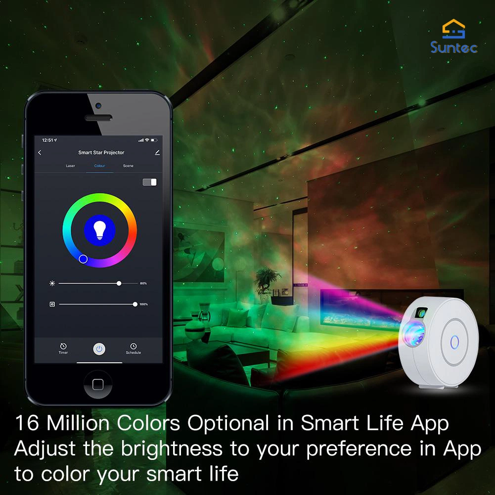 PROJECTEUR SMART Star À LED avec mini-projecteur vidéo Galaxy Nebula Cloud/Moving Ocean Wave,