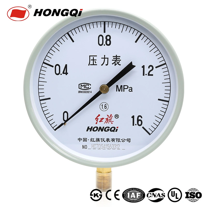 Hongqi 4" Standard-Manometer M20*1,5 Druckmessgerät CE/UL/ISO/IAF Y Serie