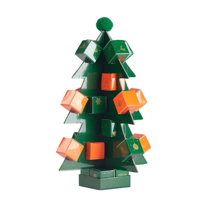 Fábrica Precio Tricky Christmas forma árbol de lujo Cajas rígidas y.. Pequeño Navidad decoración Caja de papel regalo de embalaje vacaciones Diseño personalizado Caja de cartón única