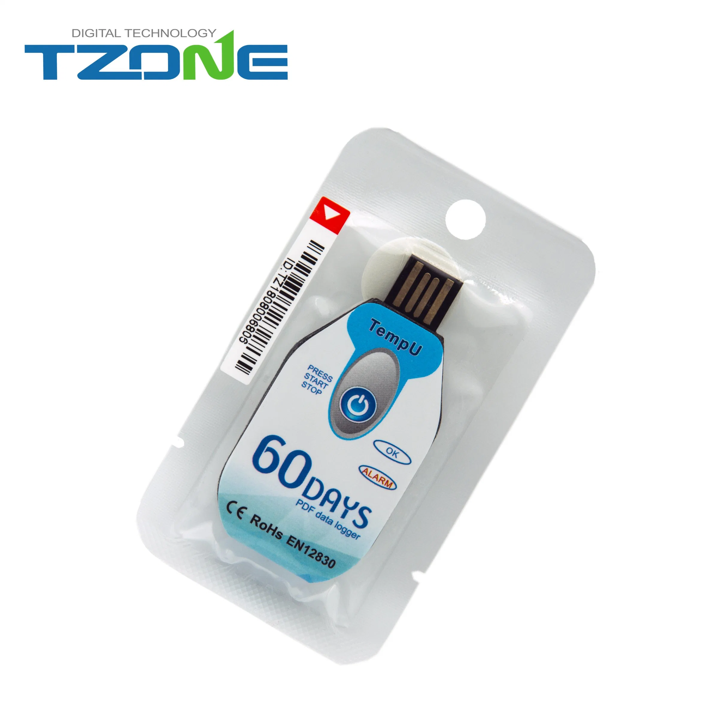 Tzone Tempu02 Single-Use Pdf Temperature Data Logger to Monitor Cold Chain Transport