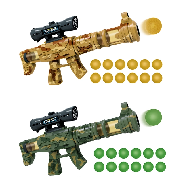 Camouflage Color Foam Ball Air Gun Toys Kids Funny Children Toy Gun Shooting Games with 2 Guns 24 Bullets and Cloth Target