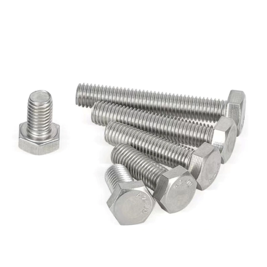 High Quality White Zinc Plated Full Thread Carbon Steel Hex Bolt