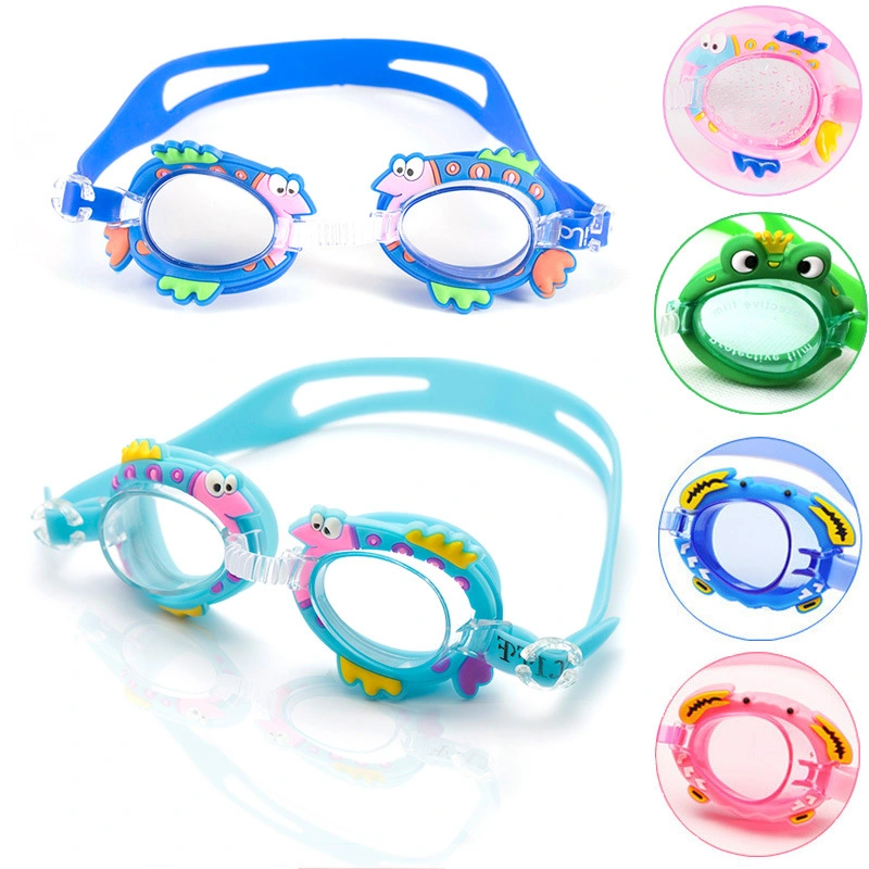 Children's Swimming Goggles Cute Waterproof Anti-Fog Science Swimming Glasses Baby Cartoon Mirror with Adjustable