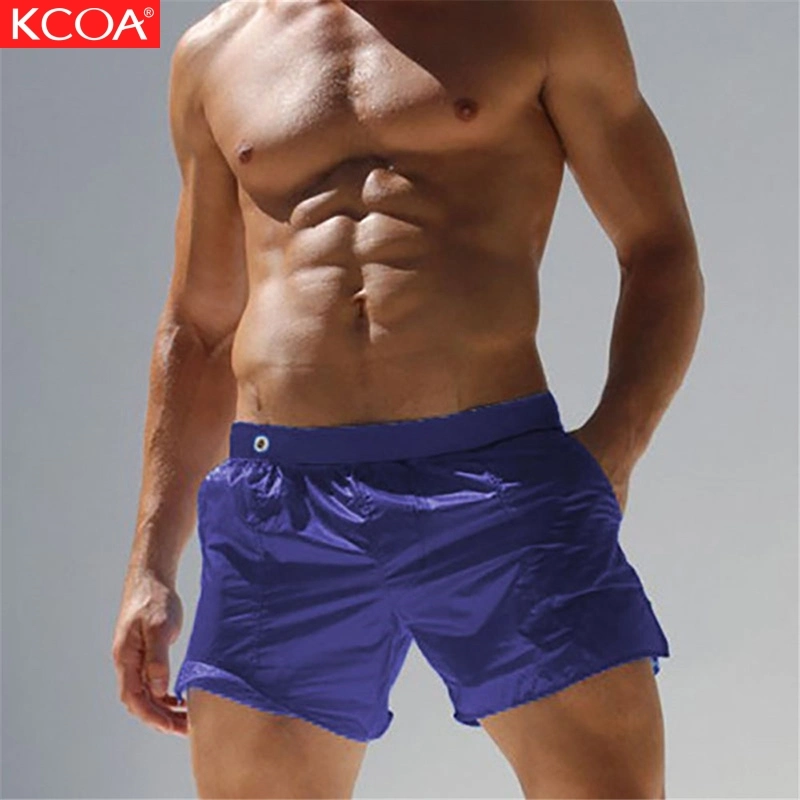 Promotional Stocked Navy Blue Casual Plain Men Beachwear with Pockets