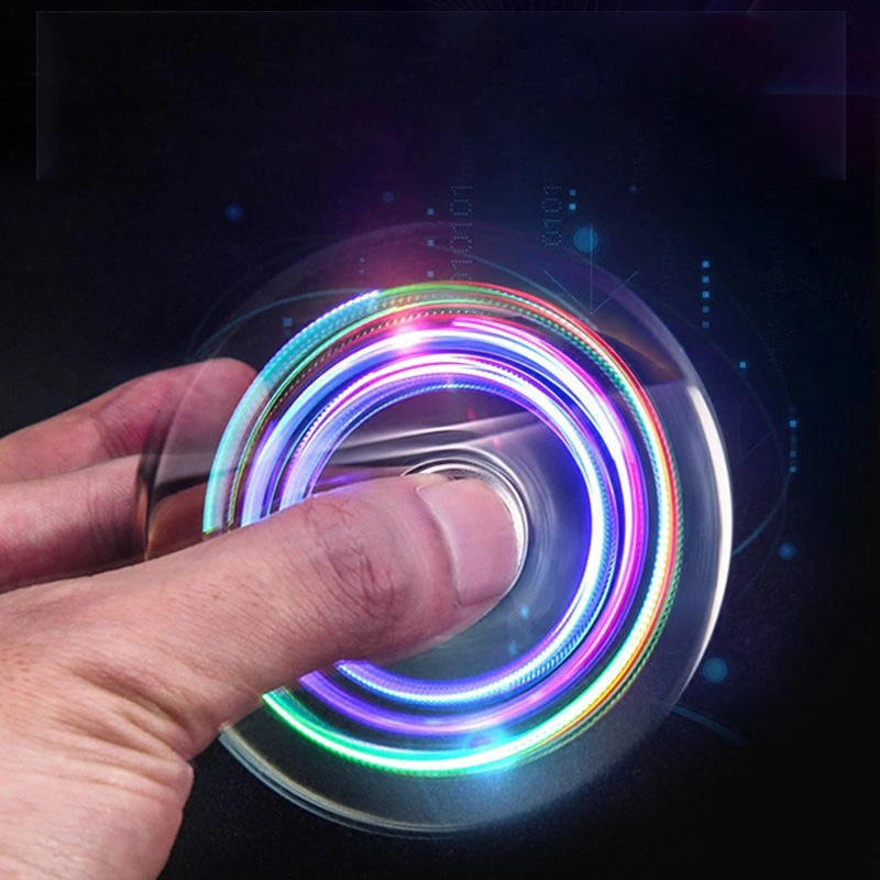 Flameless Thin Fancy Light LED Touch Sensitive Coil Electric USB Creativo Fidget Spinner Arc más ligero