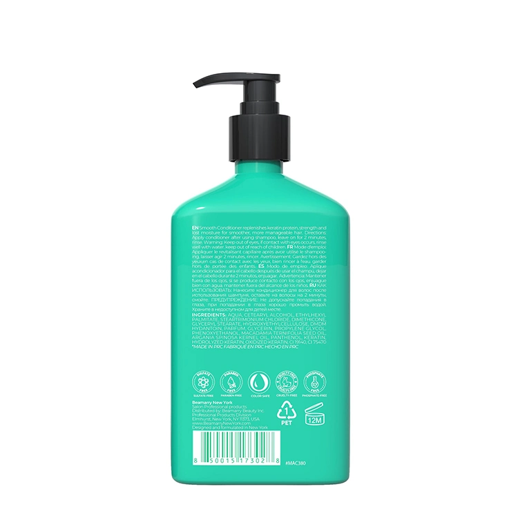 380 ml disponible OEM Sulfate-Free Macadamia aceite de argán acondicionador de cabello liso