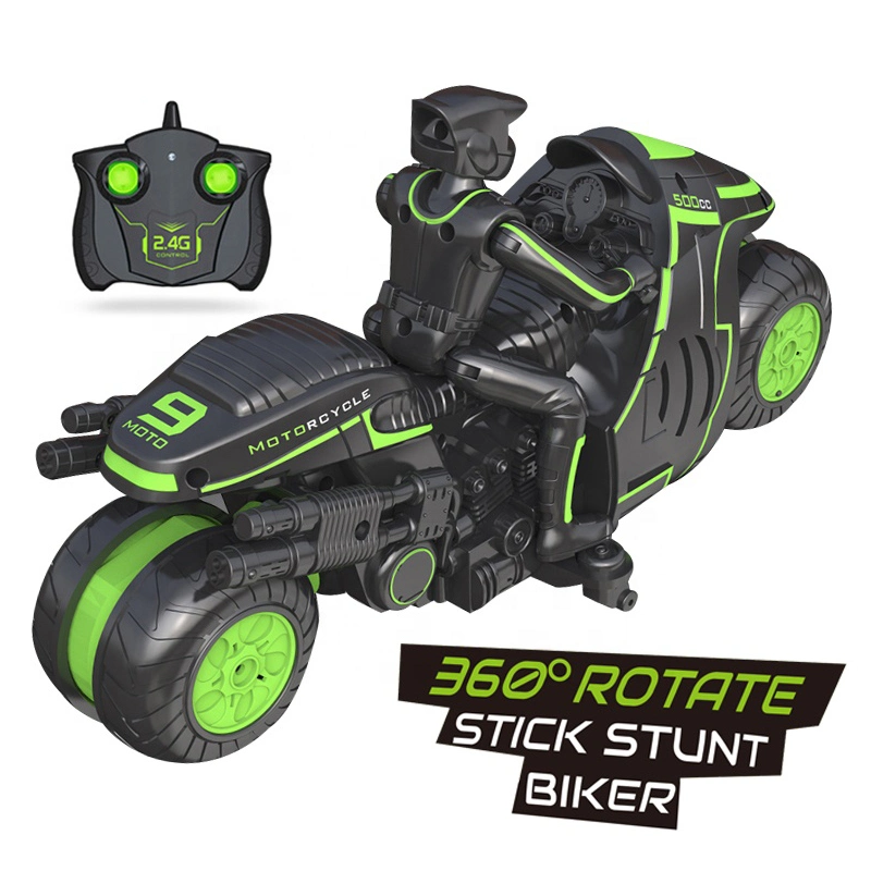 2.4G Moto de Acrobacias RC con Baterías Recargables, Modelo de Motocicleta de Control Remoto Giratoria 360 Grados, Drift, Juguetes de Radiocontrol para Niños, Moto RC