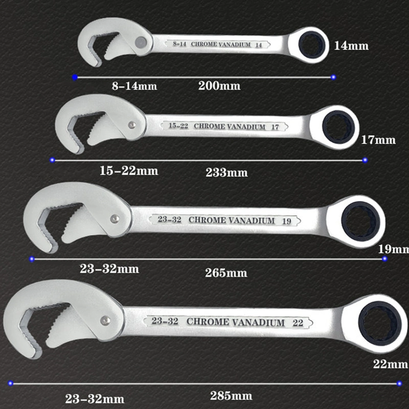 Polished Chrome Multifunction Wrench Large Water Pipe Wrench