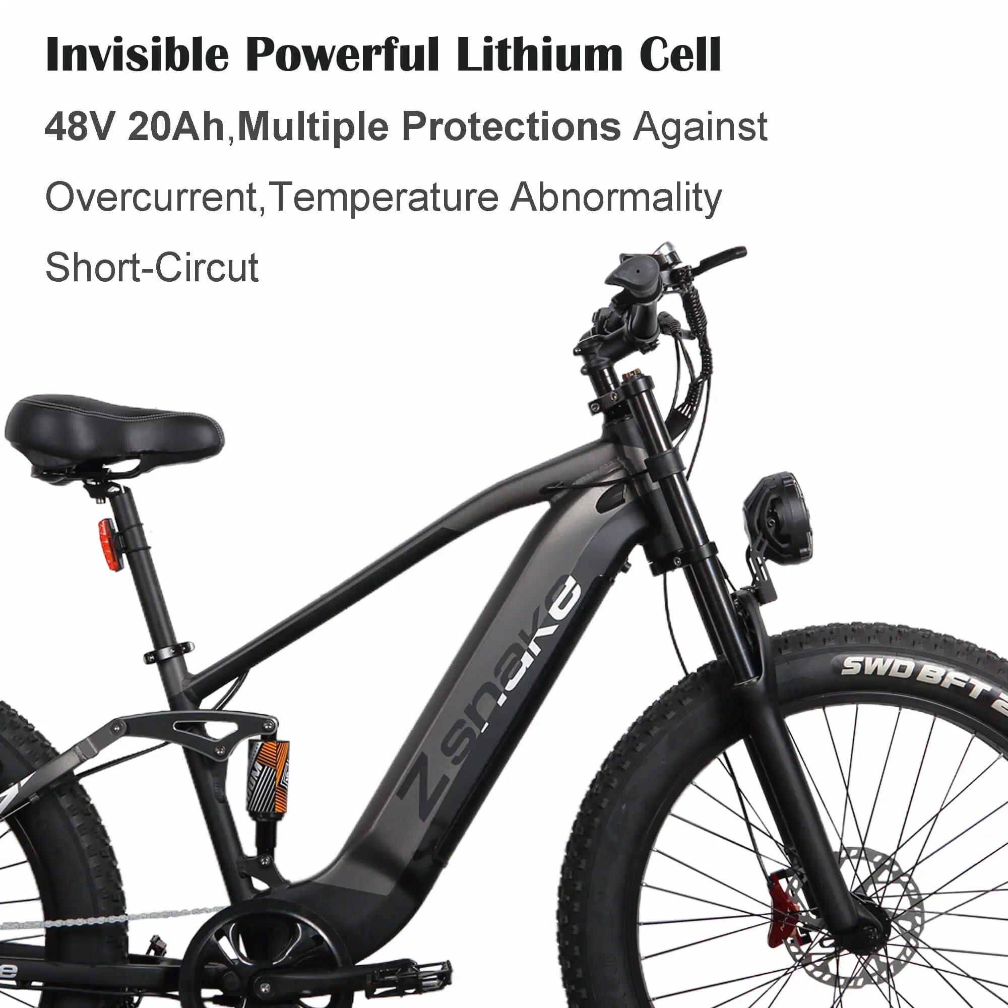 Zsnake bicicleta eléctrica de 750W de 30 mph montaña Ebike eléctrico 48V 20A la extracción de batería de litio de 26 pulgadas llantas de vacío de la carretera de la grasa y ODM