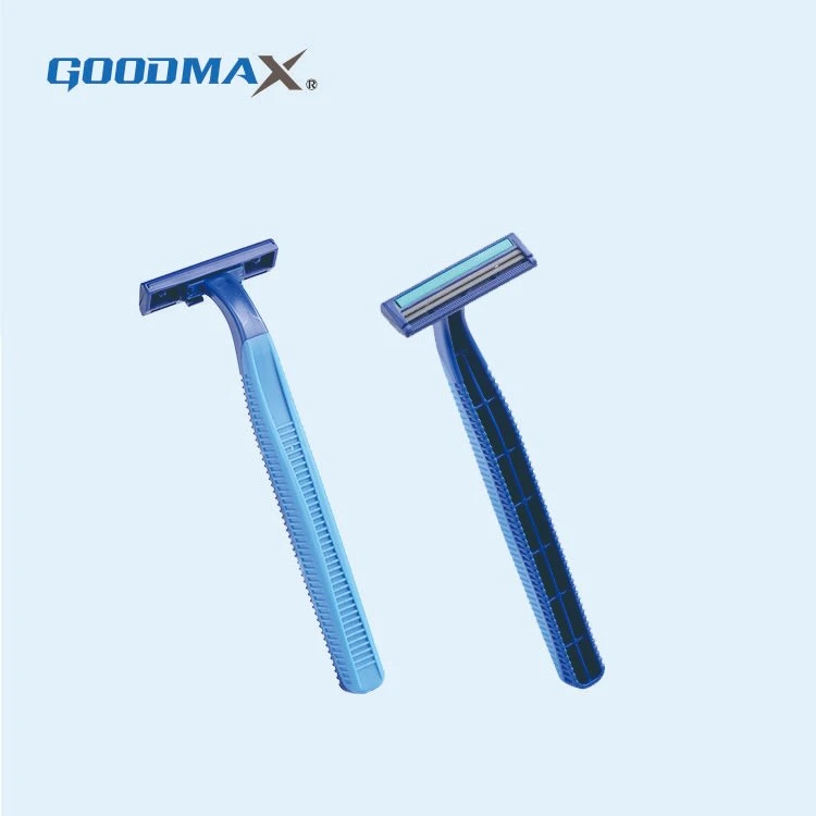 Poly Bag of Twin Blade Disposable Razor (Rubber and Plastics Handle)