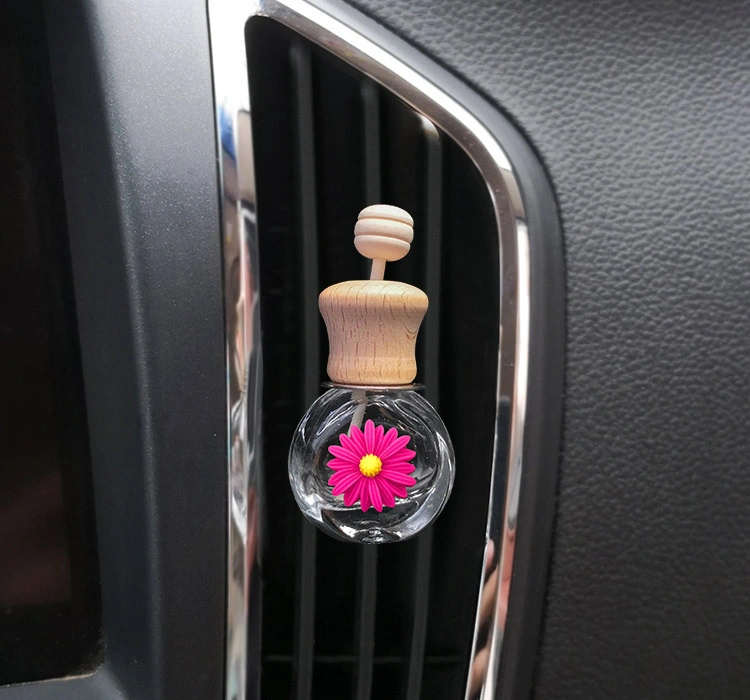 6ml Car Vent Bottle Daisy Wooden Cap Perfume Refillable Reed Diffuser Car Deco