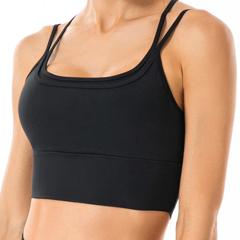 Custom Ladies Strappy Breathable Dri-Fit Workout Sports Yoga Bra with Removable Pads