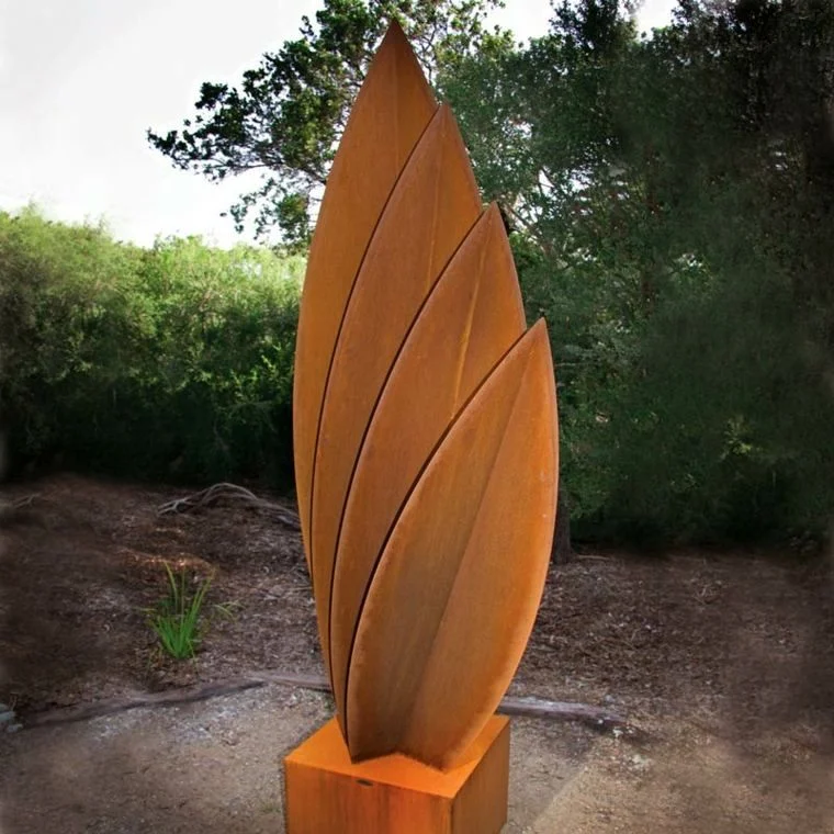 Outdoor Beach Contemporary Modern Abstract Metal Statue Antik Corten Steel Abstrakte Statue