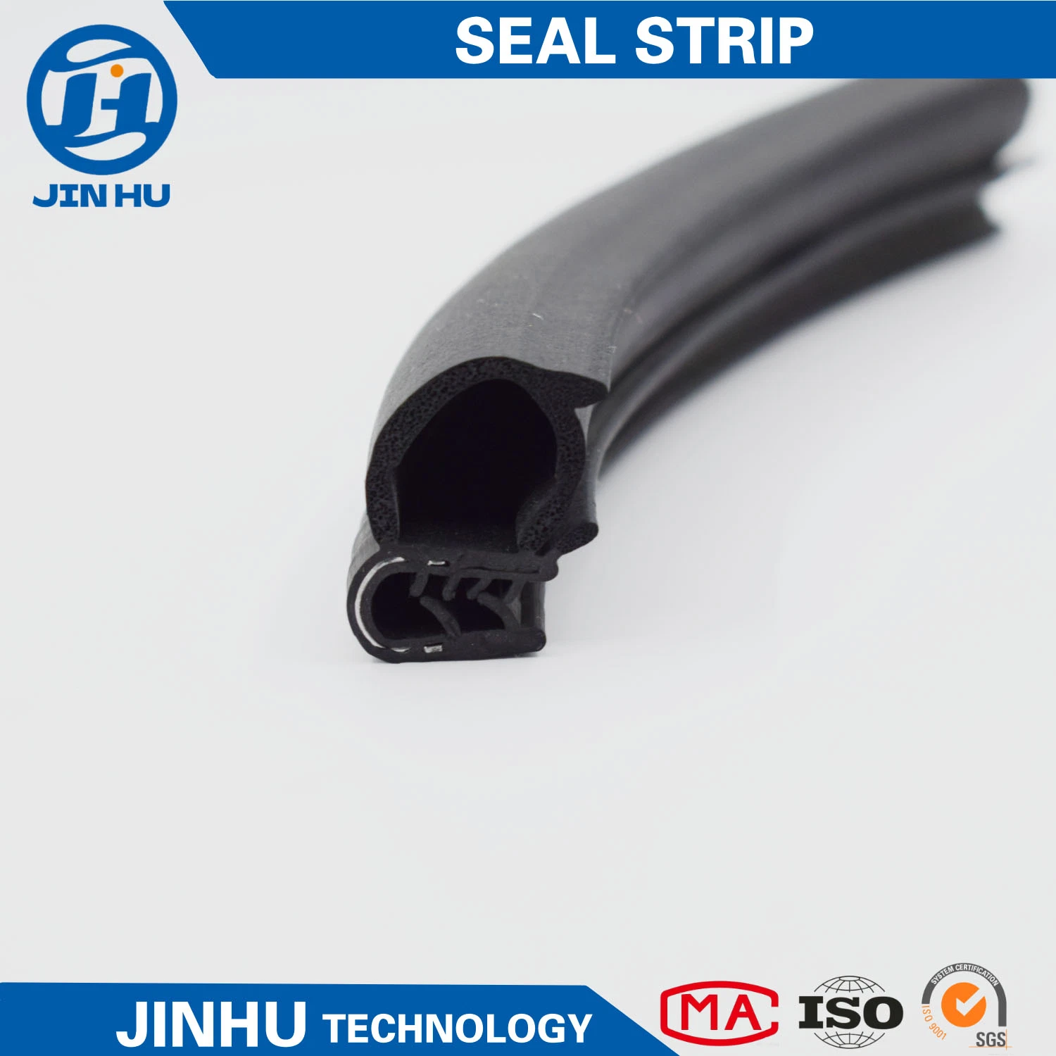 Jinhu EPDM PVC Acero reforzado borde de puerta de coche de goma Banda de sellado (OEM)