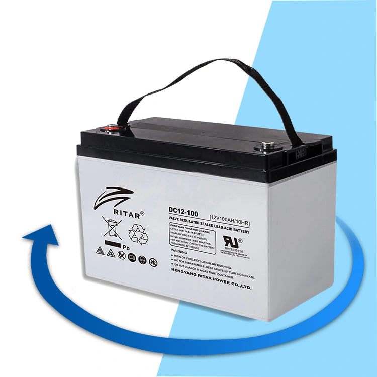 Ritar Bateria Solar 12V100ah para Sistema de Energia Residencial com Chumbo Ácido AGM.