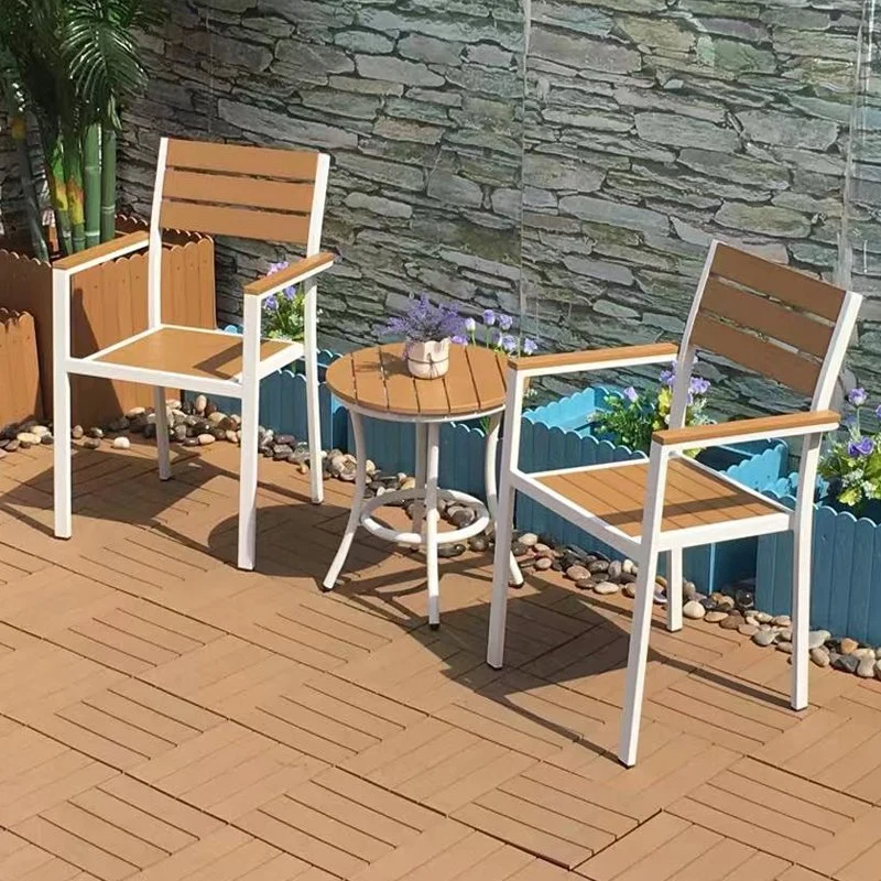 Hot Sale Patio Bistro Teak Plastic Wood Rattan Restrurant Dining Bistr Table and Chair Outdoor Garden Furniture