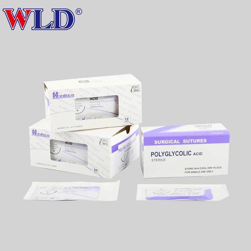 OEM Brand Surgical Suture Thread Polyglycolic Acid Suture with Needle Nylon Silk PGA Pdo Pgla Chromic Catgut