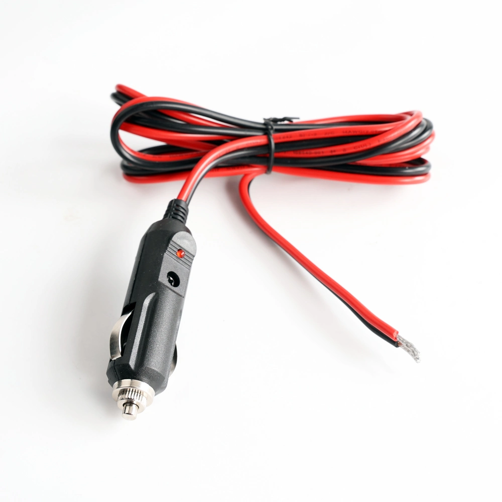 Car Charger Auto Cigarette Lighter Plug Male to Red Black Wire Cable