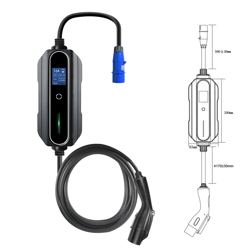 Portable EV Charger LCD Screen 6-16A 250V 3.5kw Explosive Models Car Charging Station Plug EV Charger