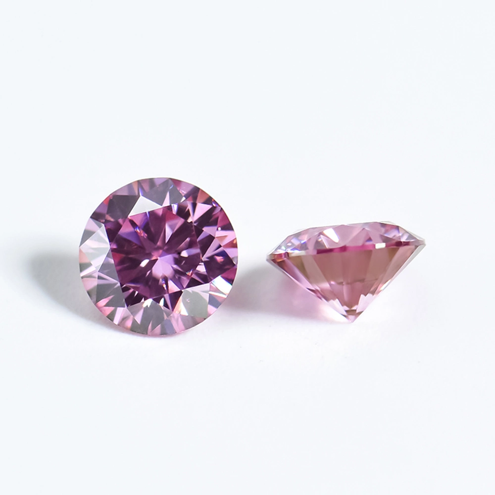 Pink Color Moissanite Gemstone with Gra Report Round Shape Moissanite Diamond