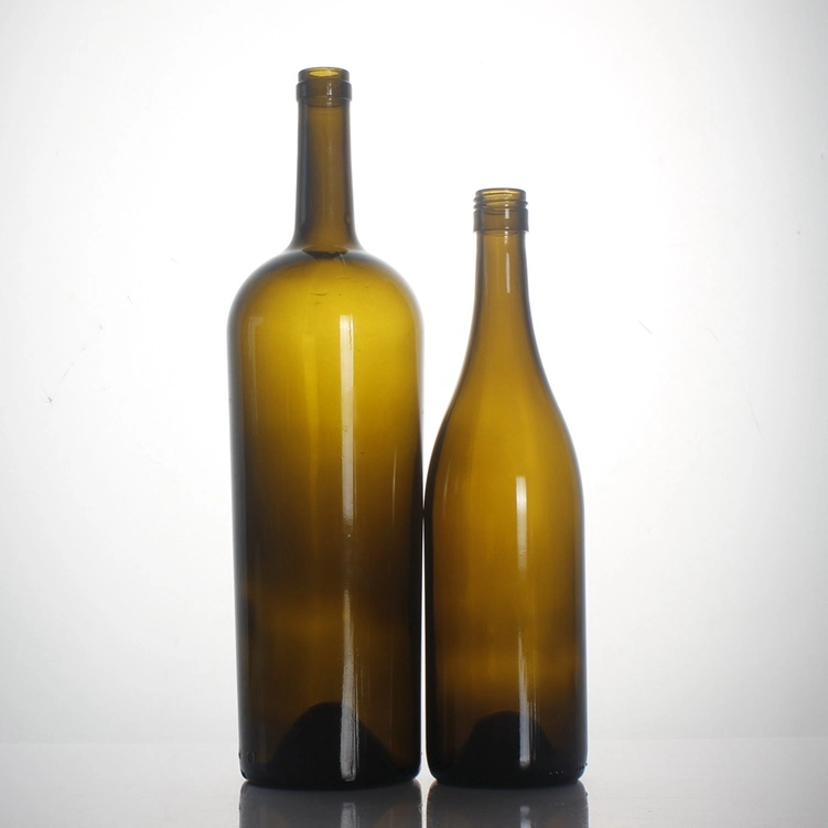 750 ml 1L 3L verde antiguo de Burdeos Burdeos Botella de vino de cristal