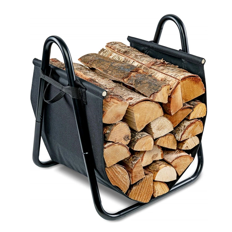 Good Quality Custom Winter Metal Fire Wood Bucket, Black Portable Fireplace Tool for Kitchen