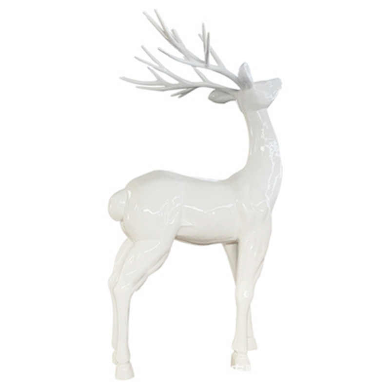 Resin Crafts Life Size Resin Fiberglass Christmas Reindeer Statue Outdoor Decoration for Sale