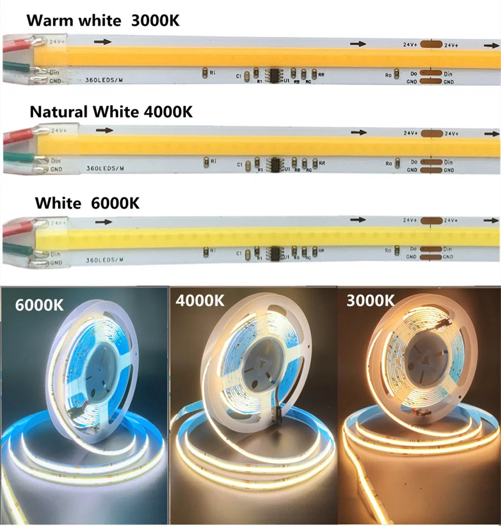 COB Running Water Flowing LED Strip Light Ws2811 Horse Race Sequential LED Ribbon with RF Touch Panel Controller DC24V Power