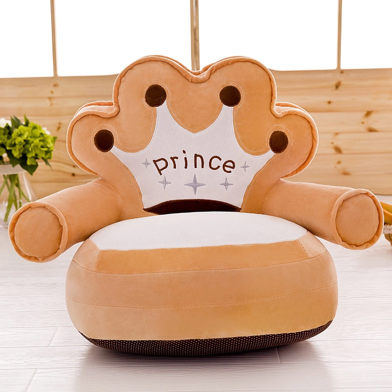 Kids Boy Kleine Weiche Plüsch Stuhl Prince Play Crown Sofa Ohne Füllung Faser