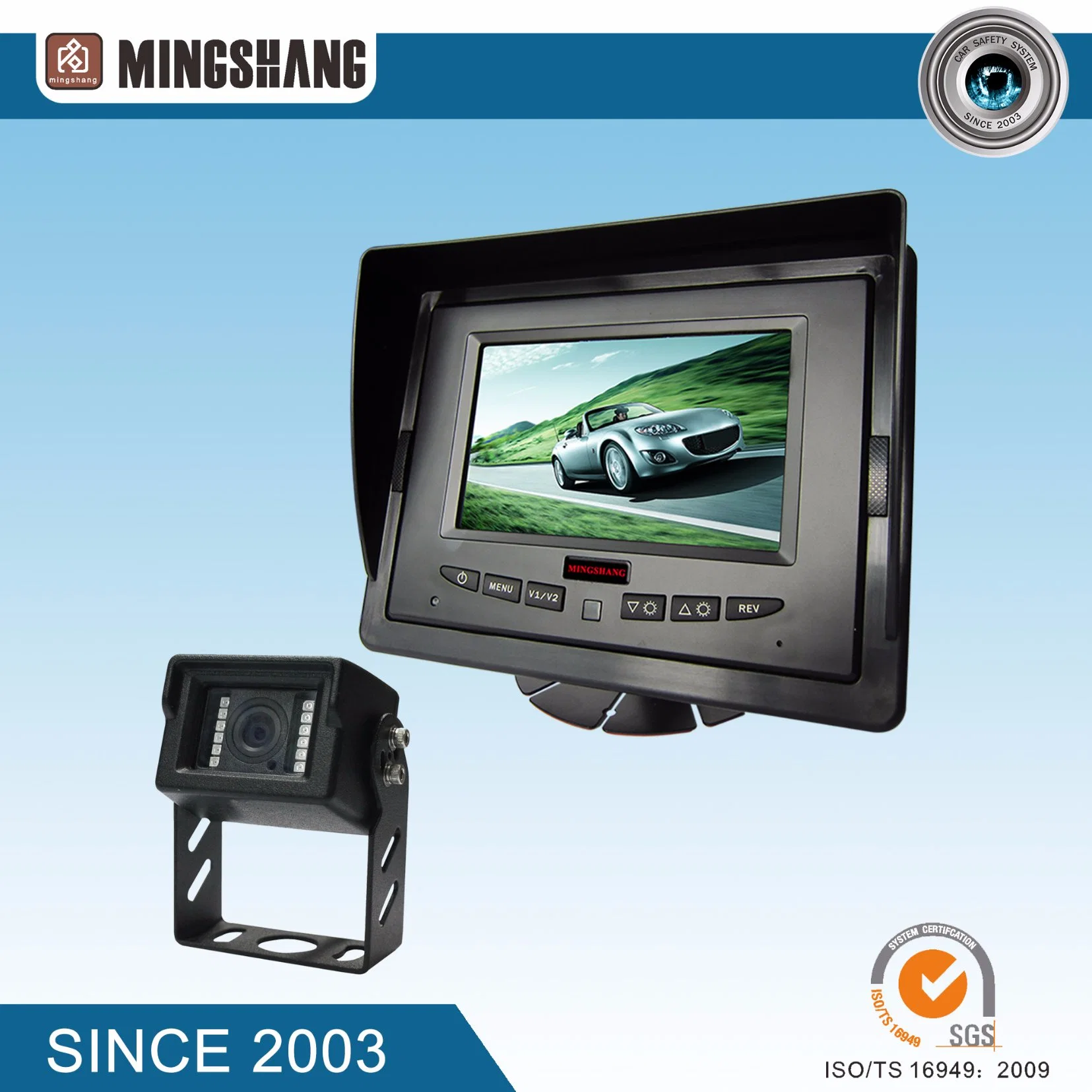 5inch Digital Monitor Night Vision Car Rear View Camera System