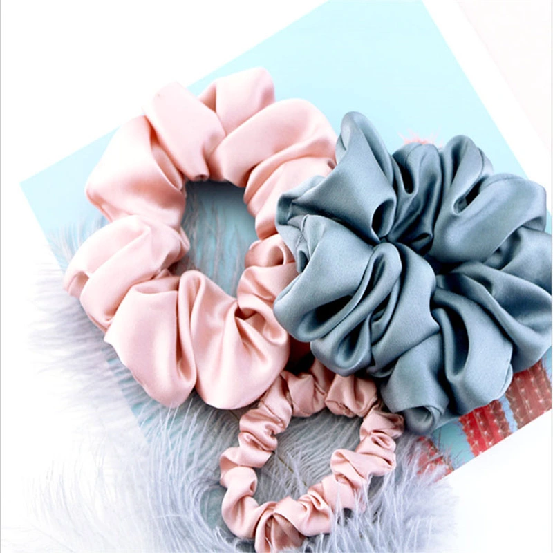 Clarmer Fashion Women Accessory Bulk Elastic Hair Ties Custom 50 Solid Satin Hair Bands Girls Wholesale/Supplier Silk Hairband Scrunchies