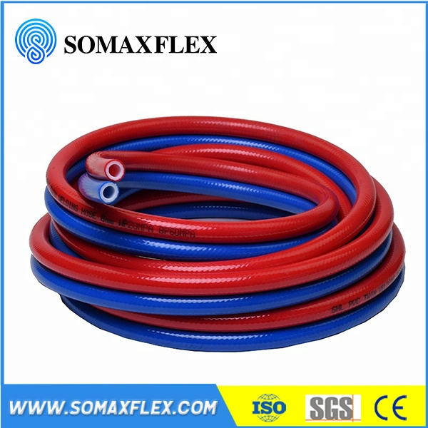 Rojo Azul oxígeno gas para cocinar el acetileno tubo flexible de PVC de alta calidad de soldadura de tubo doble