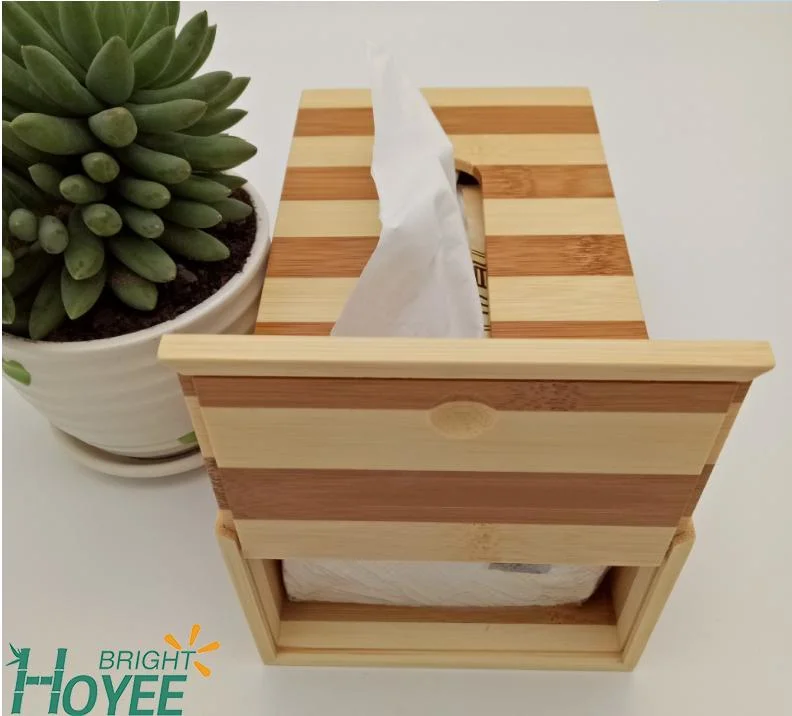 Colourful Rectangle Bamboo Tissue Box