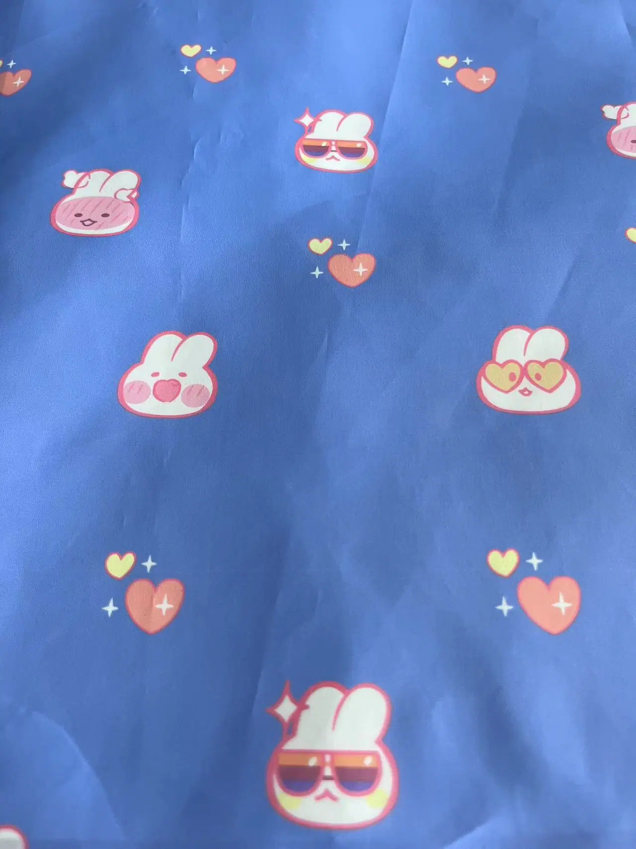 Digital Lovely Rabbit Printed Polyester Taffta Fabric for Kids