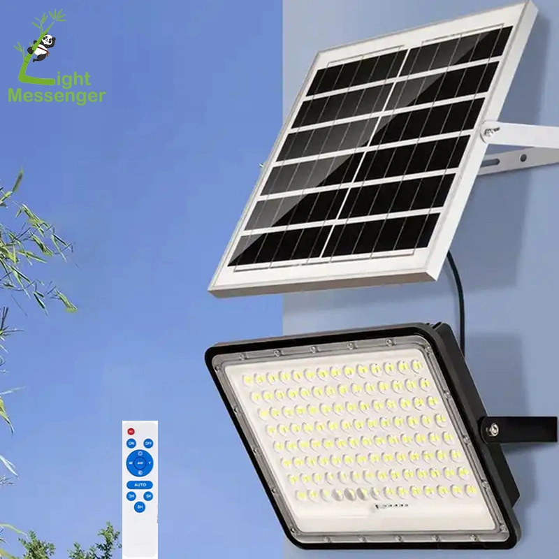 Light Messenger alumínio reflector Solar de alta qualidade 100 200 300 W. Candeeiro de parede com controlo remoto iluminação exterior IP66 Pátio impermeável para jardim Farol LED solar